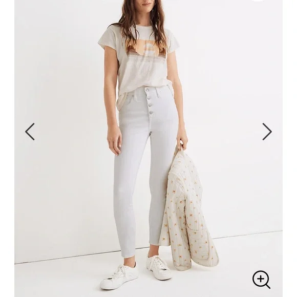 Madewell White 10” High Rise Skinny Crop Jeans NWT - Picture 2 of 10
